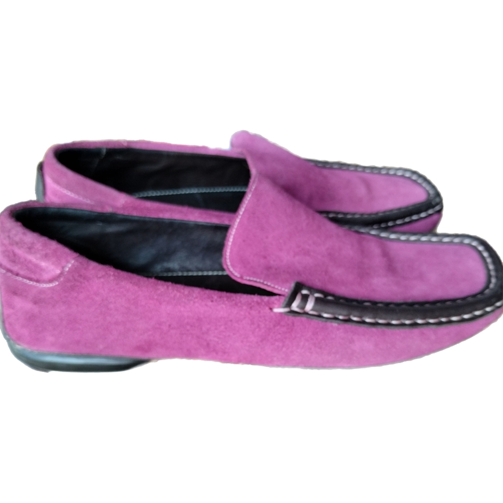 Cole Haan Suede Driver Moccasin Loafer 6B Fuchsia Pink